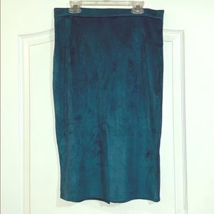 Suede midi skirt